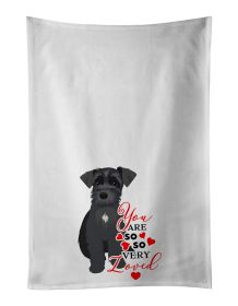 NEW Schnauzer Black #1 so Loved Kitchen Towel Set of 2 White Dish Towels Decorative Bathroom Hand towel for Hand, Face, Hair, Yoga, Tea, Dishclot